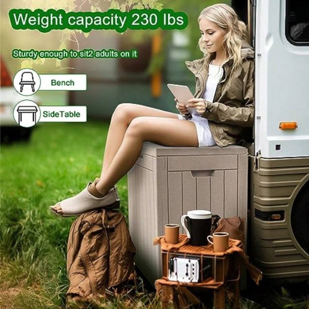 잠금식 레진 데크 박스, 야외용 보관함, 파티오 가구  - Outdoor Furniture Cushion 리뷰 및 가격