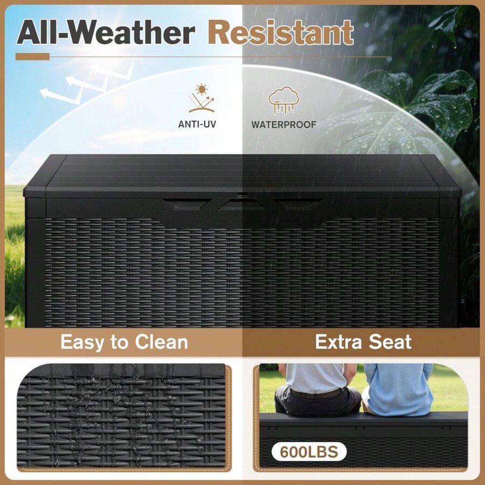 대형 잠금식 야외 보관함 120갤런 방수 데크 박스 ( - Outdoor Furniture Cushion 리뷰 및 가격