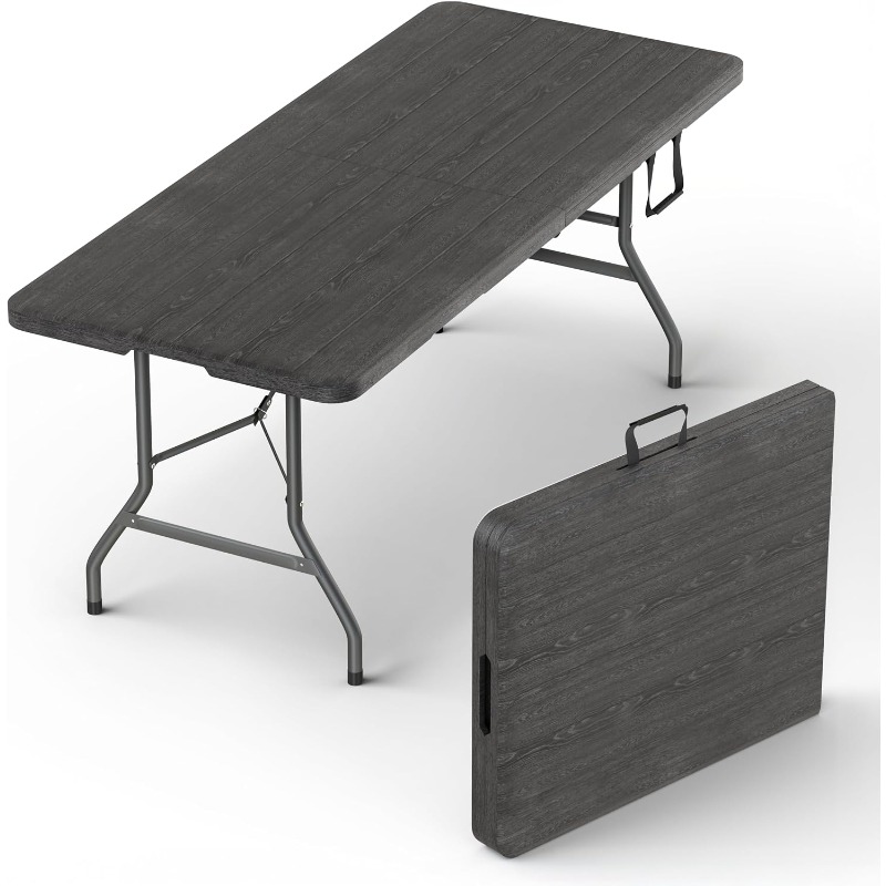 손잡이와 강철 다리가 내장된 6피트 접이식 테이블 10 - Outdoor Furniture Legs 리뷰 및 가격