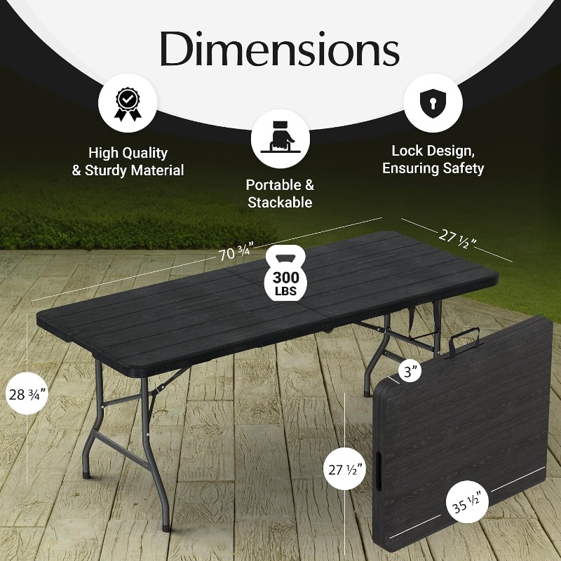 손잡이와 강철 다리가 내장된 6피트 접이식 테이블 10 - Outdoor Furniture Legs 리뷰 및 가격