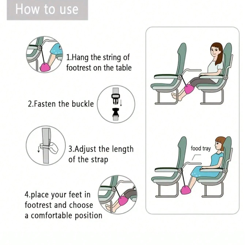 비행기 여행을위한 휴대용 조절 가능한 발판 해먹 긴 비 - Outdoor Furniture Legs 리뷰 및 가격