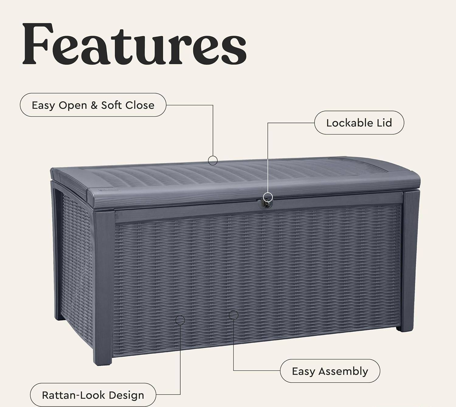 110갤런 야외용 수납 데크 박스, 잠금 가능 방수 레 - Outdoor Furniture Cushion 리뷰 및 가격