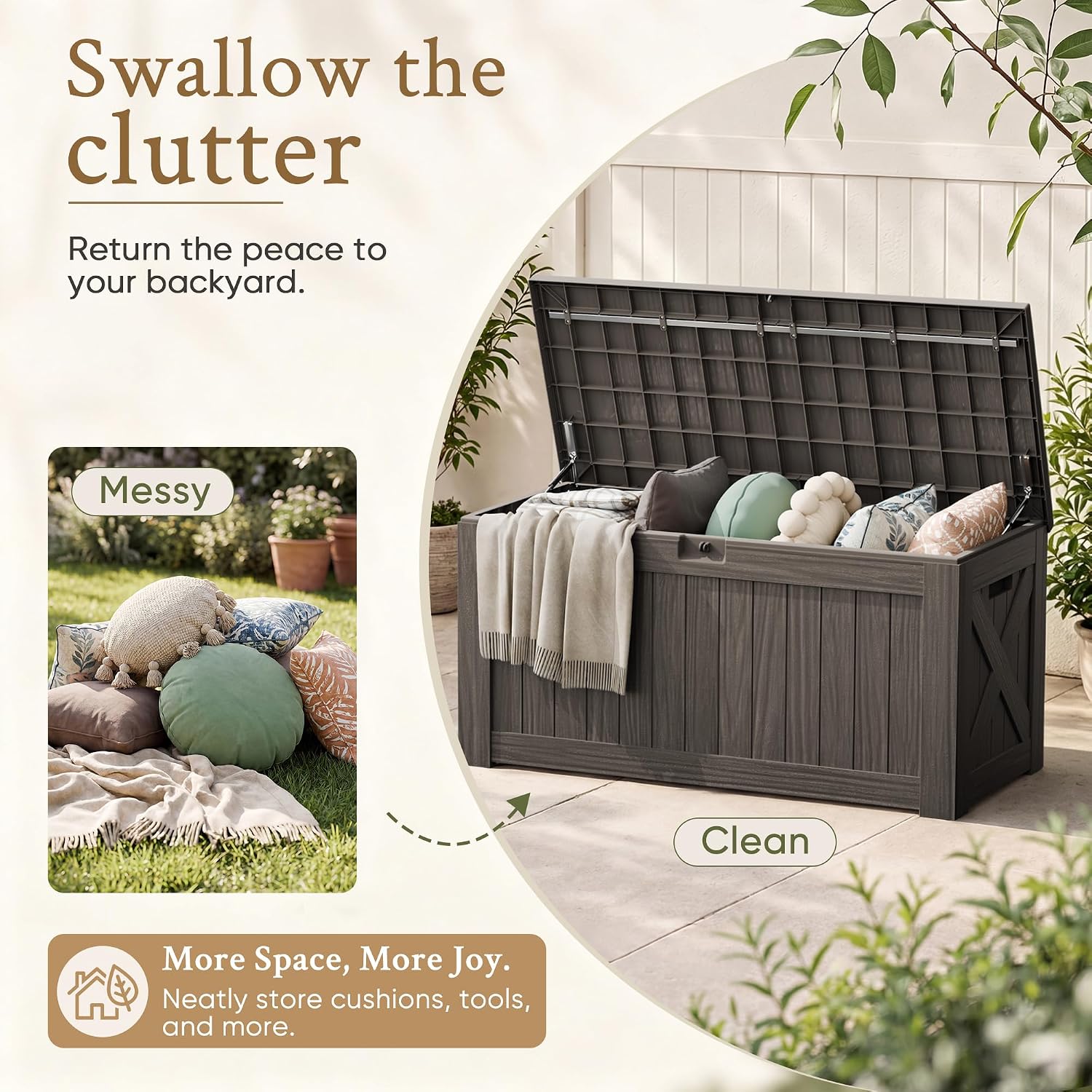 120갤런 대형 데크 박스 야외 보관 캐비닛 방수 레진 - Outdoor Furniture Cushion 리뷰 및 가격