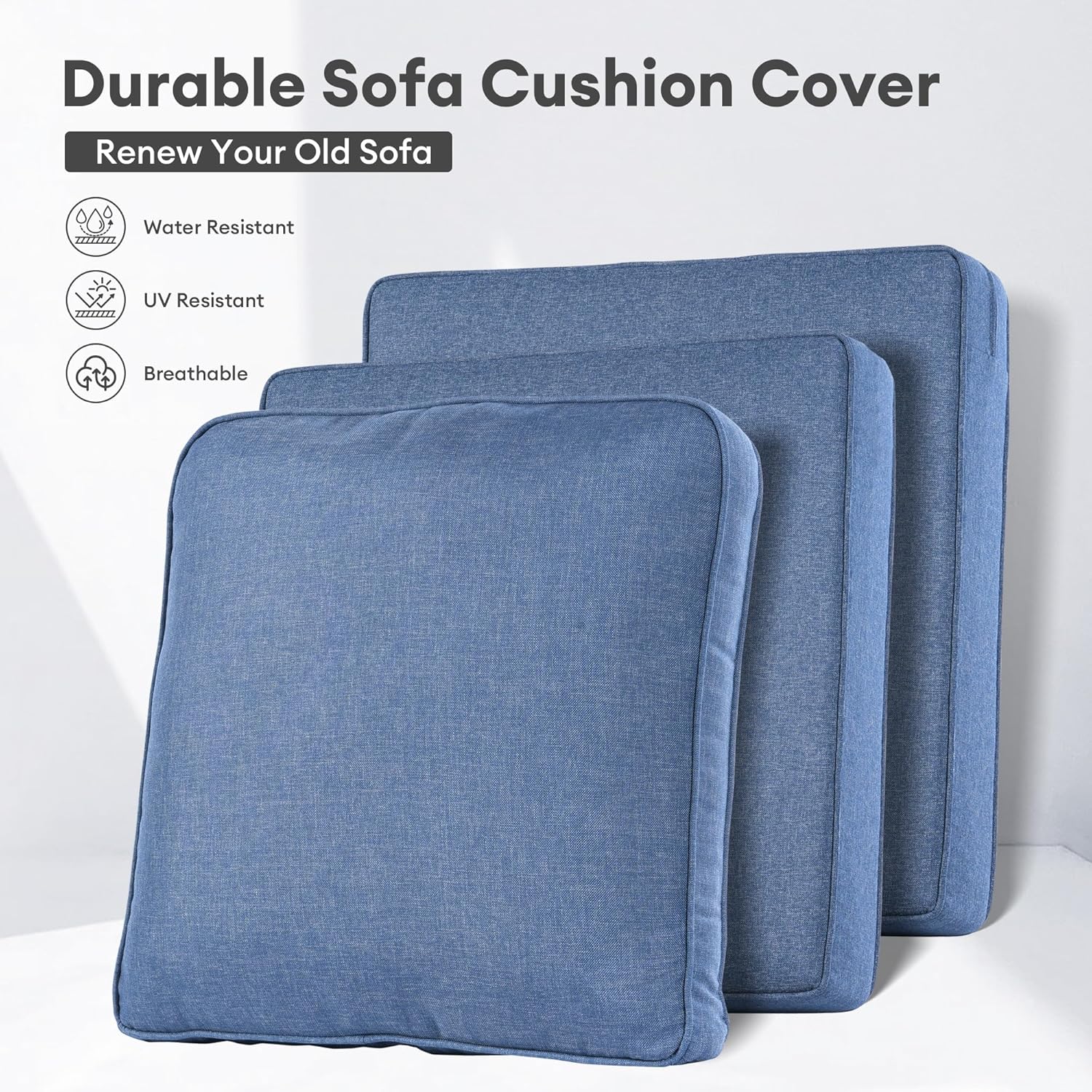 야외 파티오 가구 쿠션 커버, 데님 블루, 지퍼가 있는 - Outdoor Furniture Cushion 리뷰 및 가격