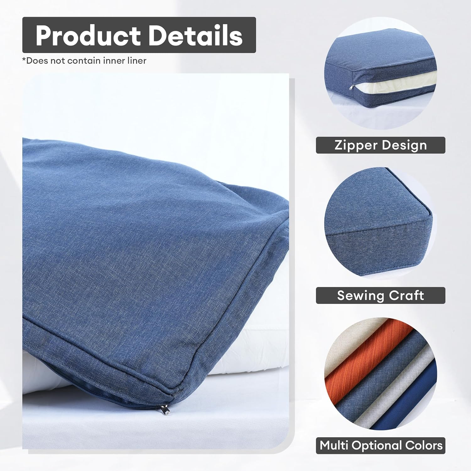 야외 파티오 가구 쿠션 커버, 데님 블루, 지퍼가 있는 - Outdoor Furniture Cushion 리뷰 및 가격