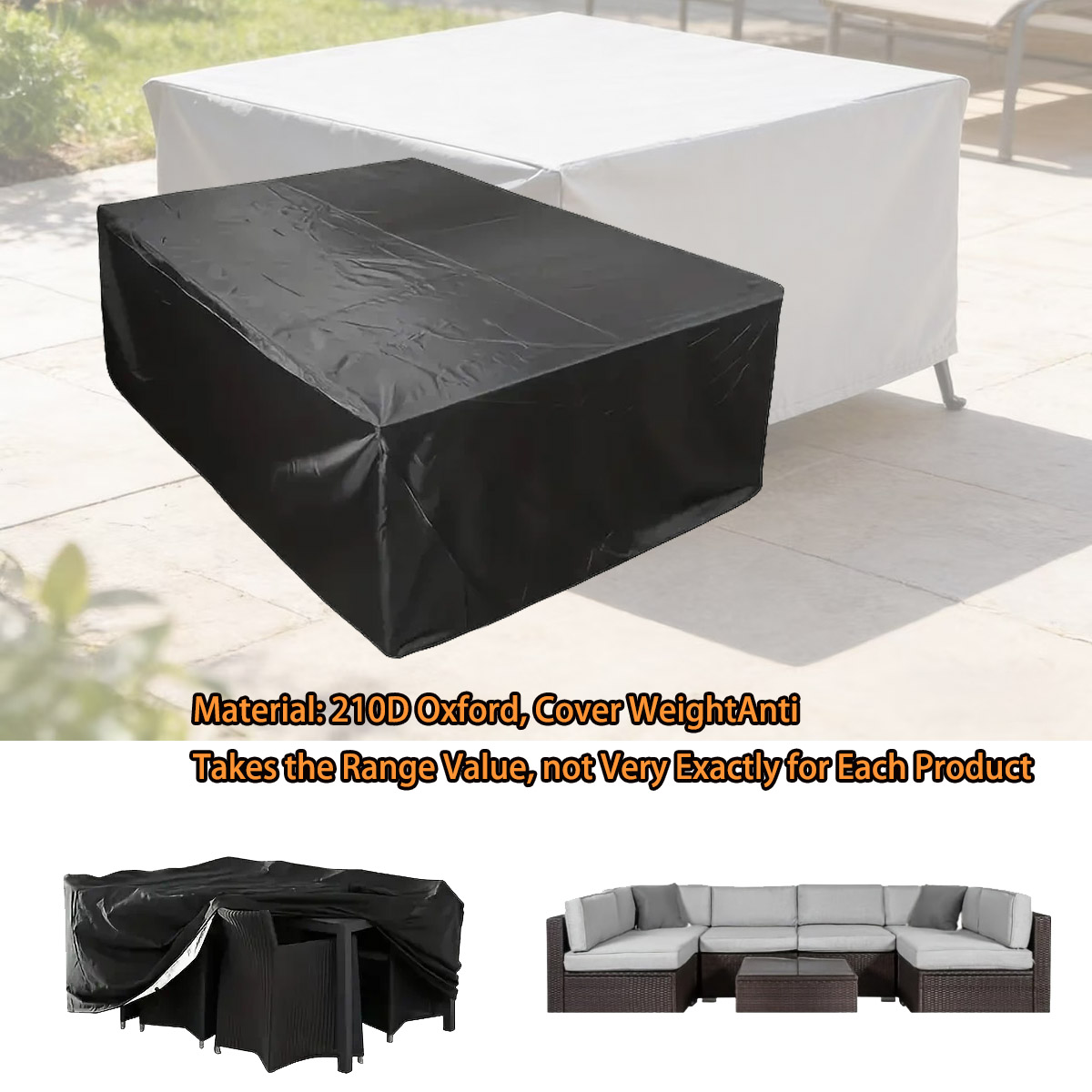 600가지 사이즈의 야외 가구 커버, 자외선 차단 파티 - Outdoor Furniture Fabric Waterproof 리뷰 및 가격