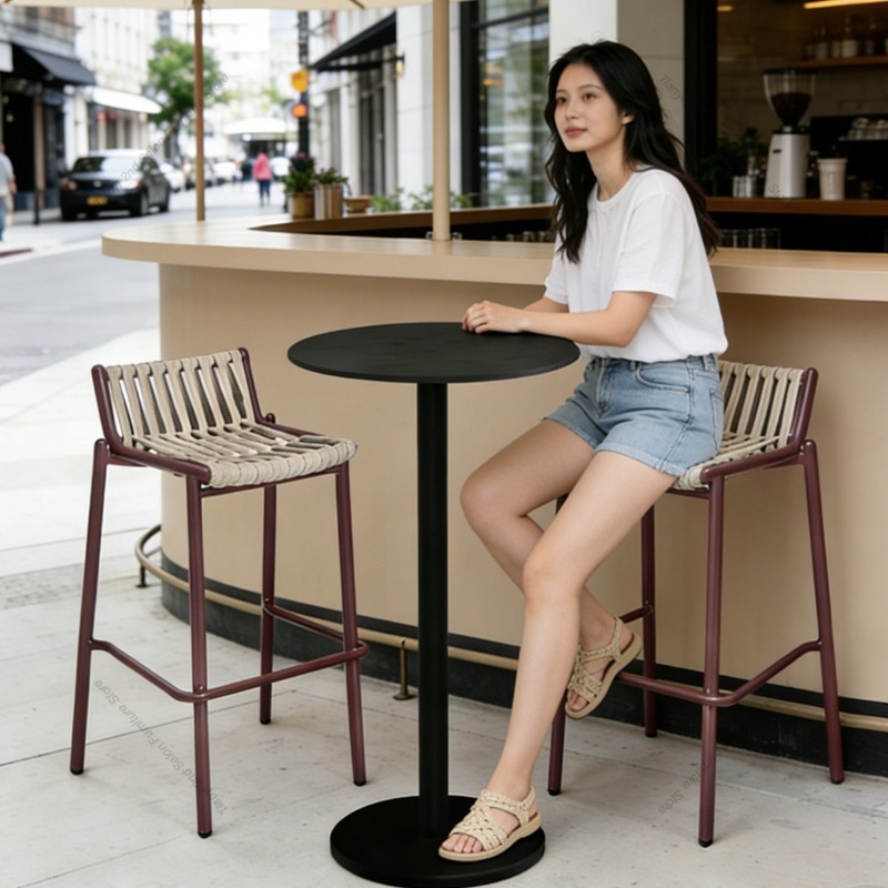 북유럽 야외 알루미늄 합금 바 의자 현대적인 하이 엔드 - Outdoor Furniture For Cafe 리뷰 및 가격