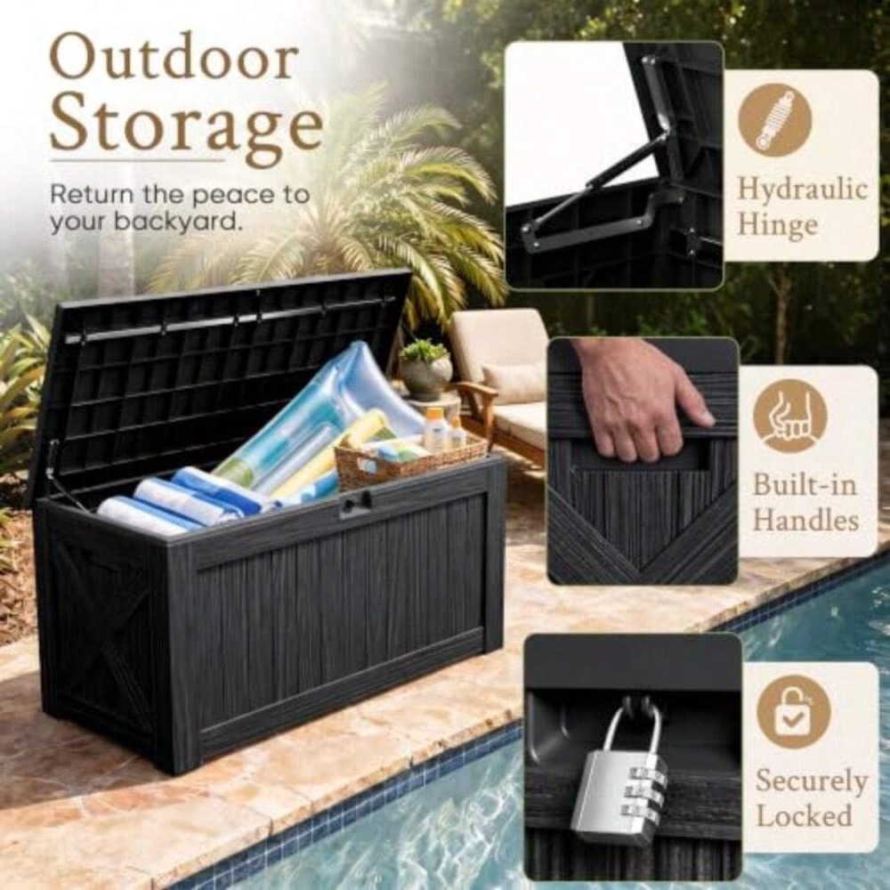 120갤런 데크 박스 야외용 수납함 레진 방수 잠금장치 - Outdoor Furniture Cushion 리뷰 및 가격