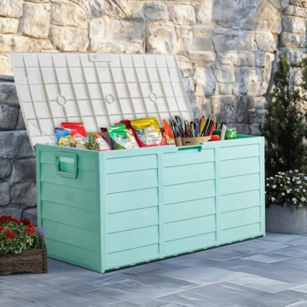 75갤런 대형 레진 데크 박스 야외 보관함 잠금 가능  - Outdoor Furniture Cushion 리뷰 및 가격