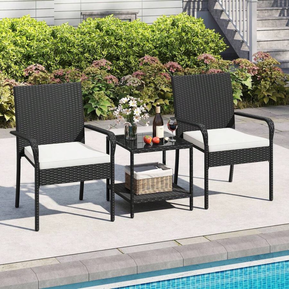 3피스 야외용 파티오 가구 세트, 쿠션이 있는 야외용  - Outdoor Furniture Plus 리뷰 및 가격