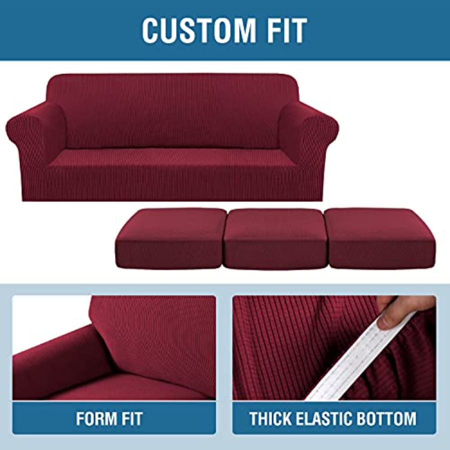 4개의 스트레치 소파 커버(3인용 쿠션 소파 커버) 거 - Outdoor Furniture Plus 리뷰 및 가격